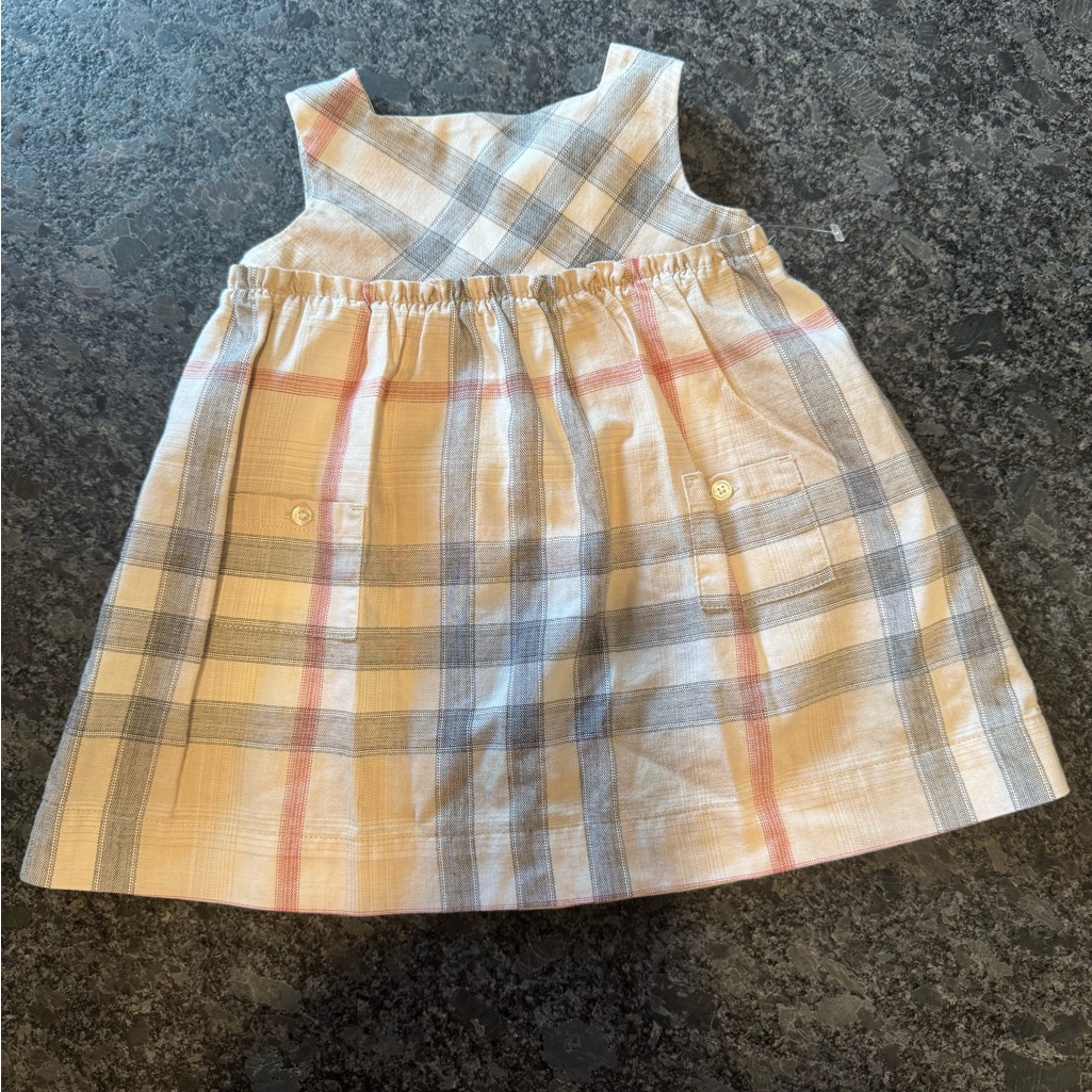 Burberry Girl's Tegan Check-Print Smocked Dress -Plaid Sleeveless Dress For Kids
